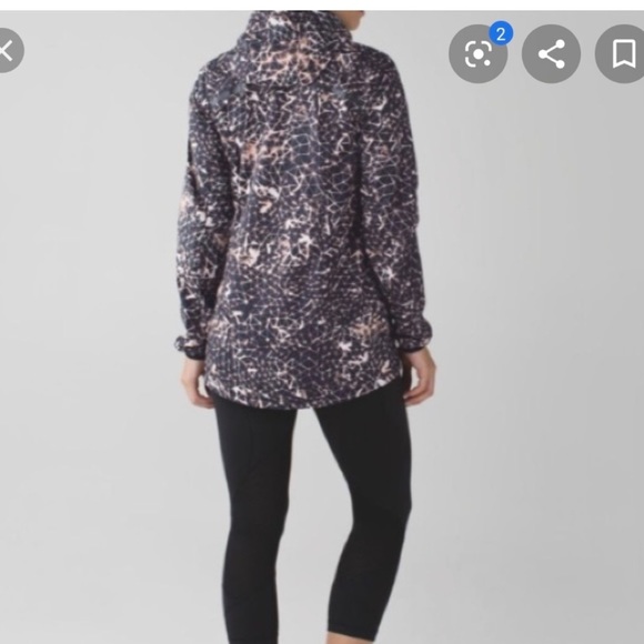 LULULEMON MISS MISTY II IN STAR CRUSHED RUNNING JACKET BLACK WHITE RUST SZ 6 - Picture 3 of 15